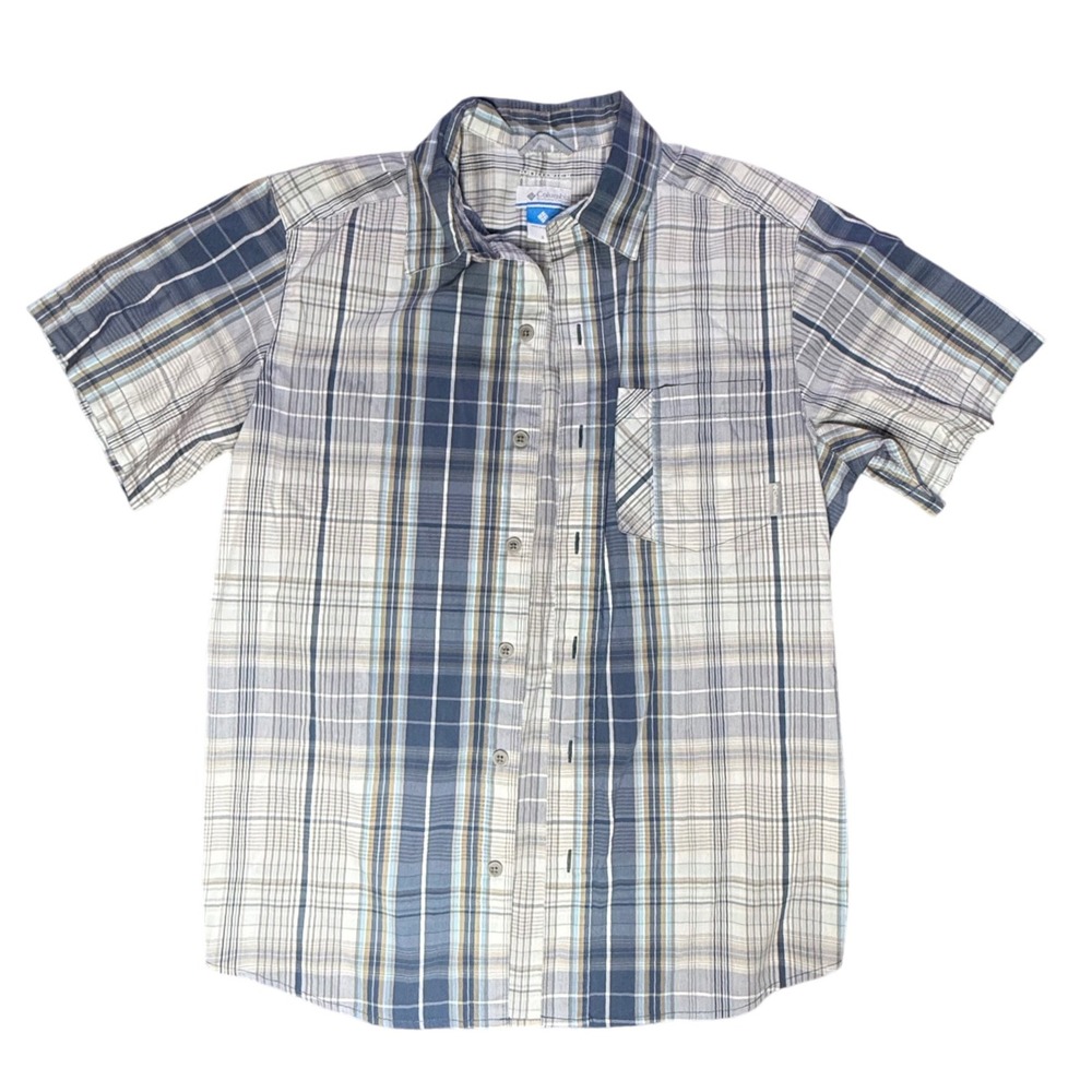 Columbia Sportswear Mens Plaid Button‎ Up Short Sleeve Shirt